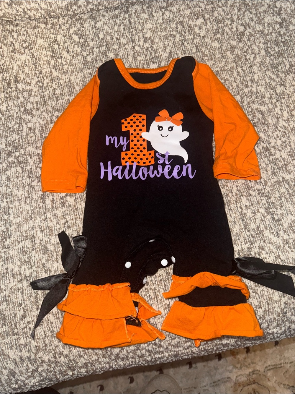 My 1st Halloween Black & Orange Baby Romper 0-3 months